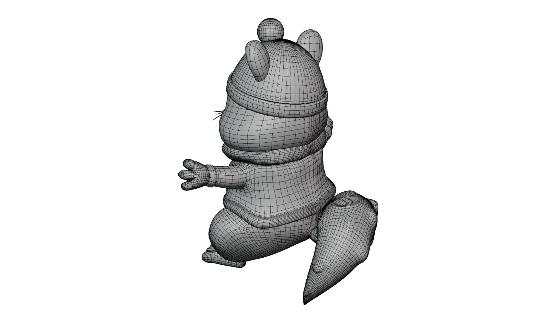 low poly cute squirrel wearing sweater Low-poly 3D model_6