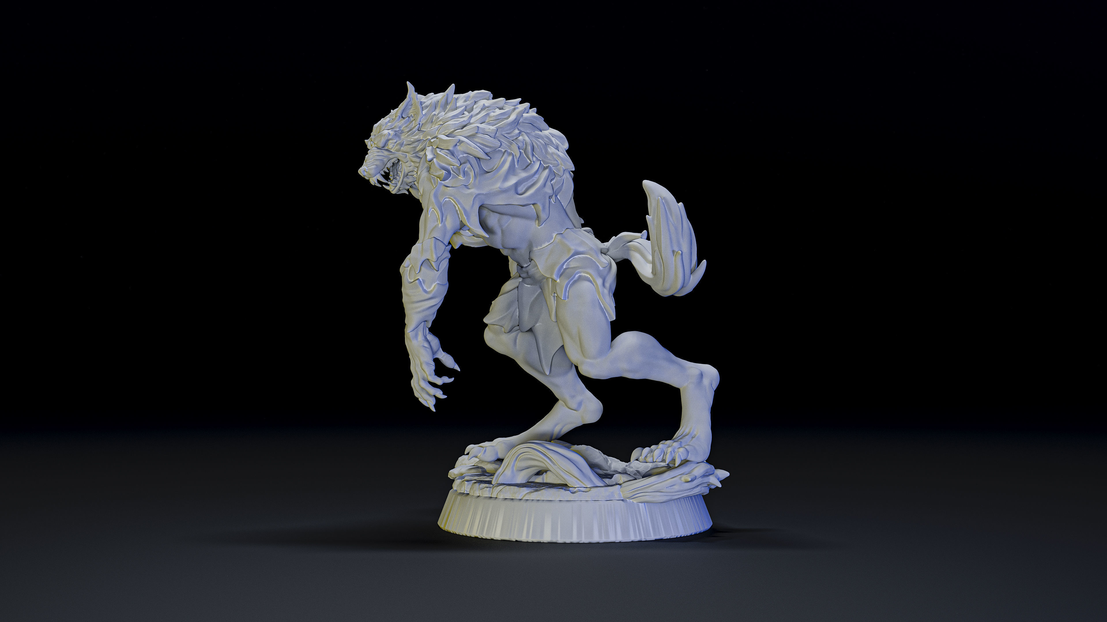 were wolf 3D print model_1