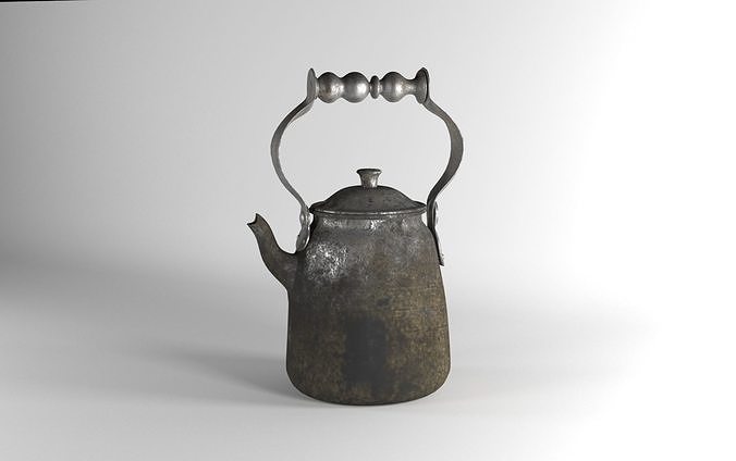 Antique Aluminum Kettle - Vintage Tea Kettle - Aluminum Teapot Free 3D model
