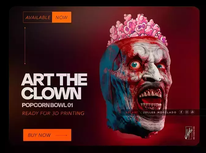 Art the Clown Popcorn Bowl