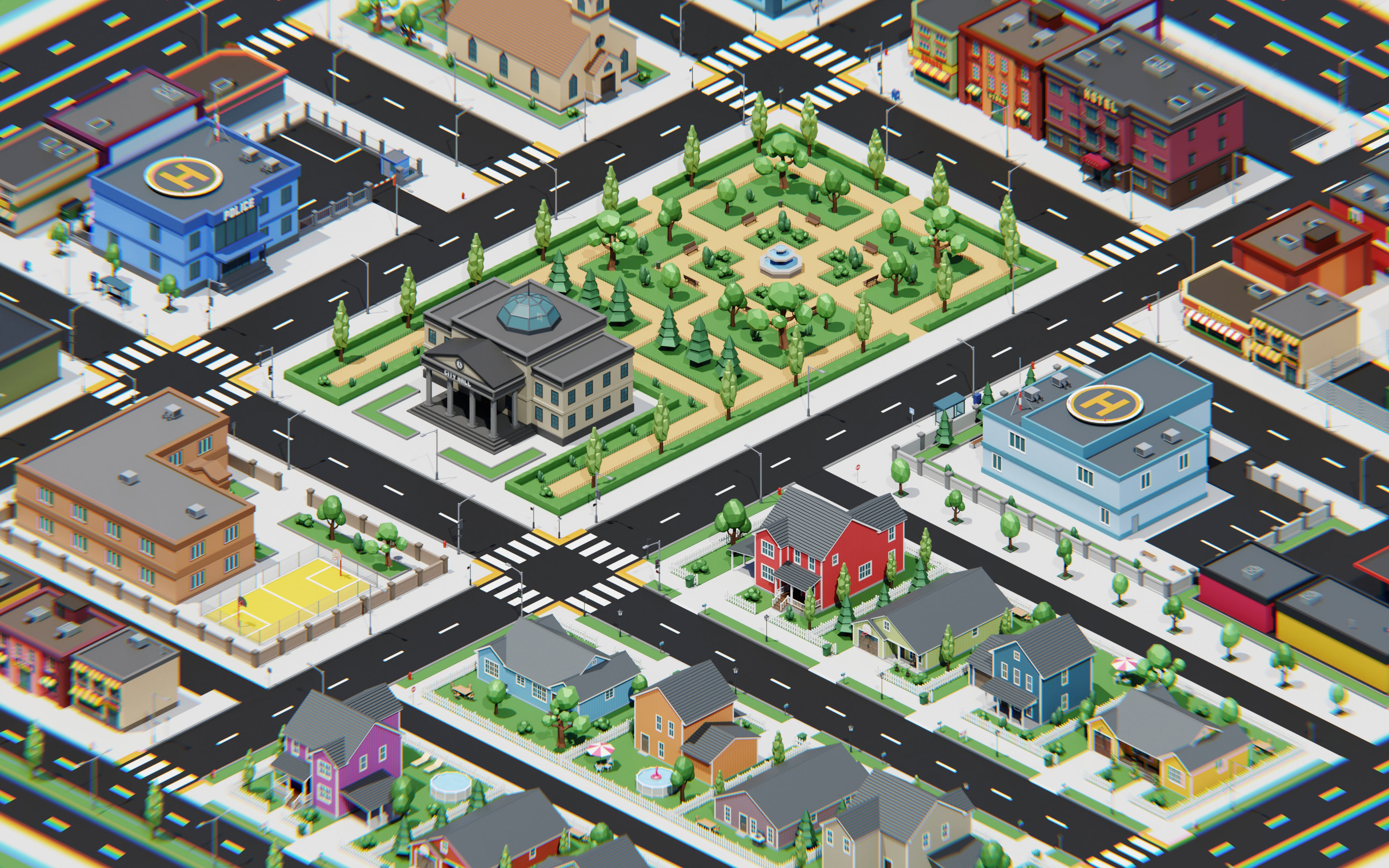 Low Poly City Pack 3D Model Collection_1