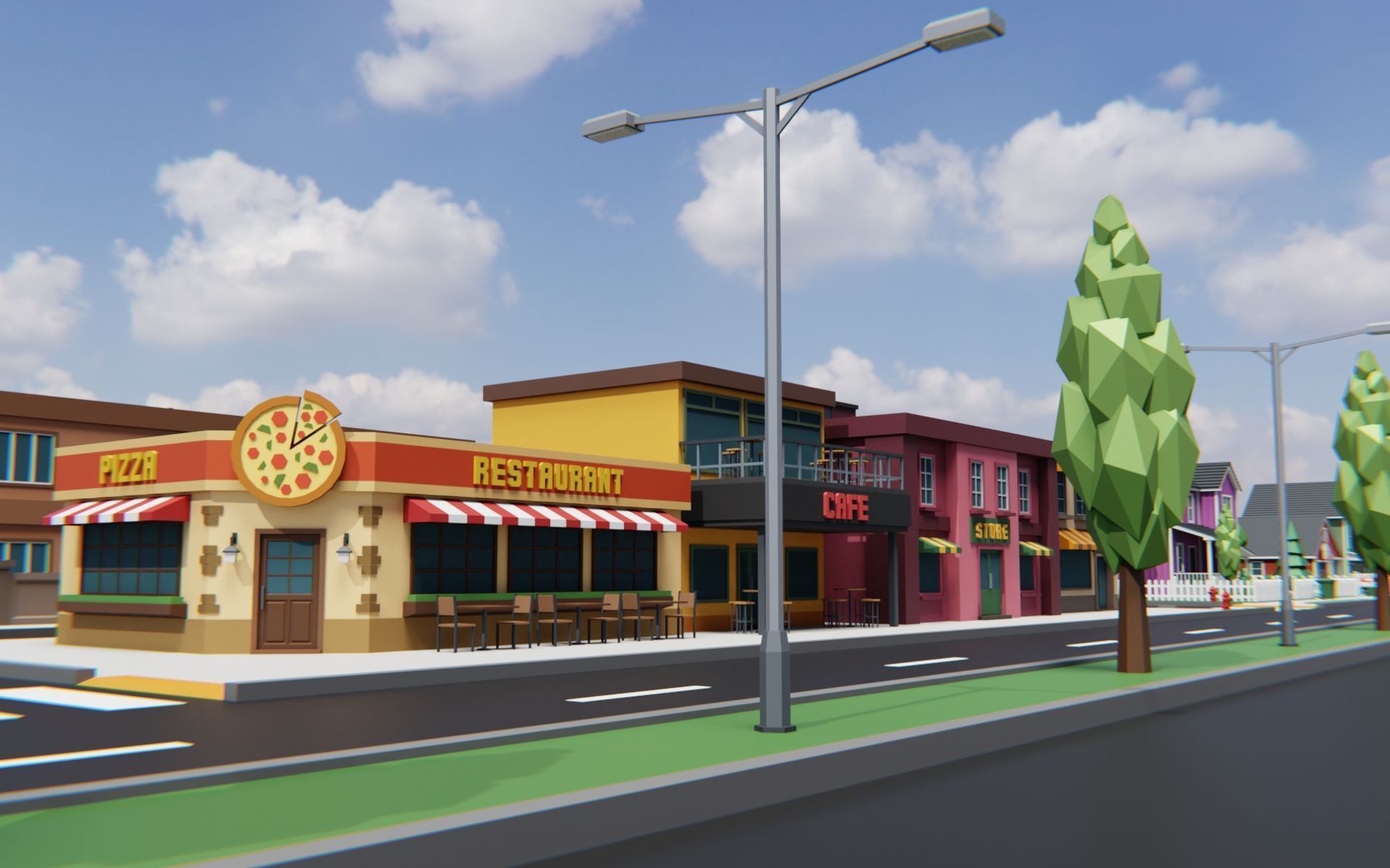 Low Poly City Pack 3D Model Collection_3