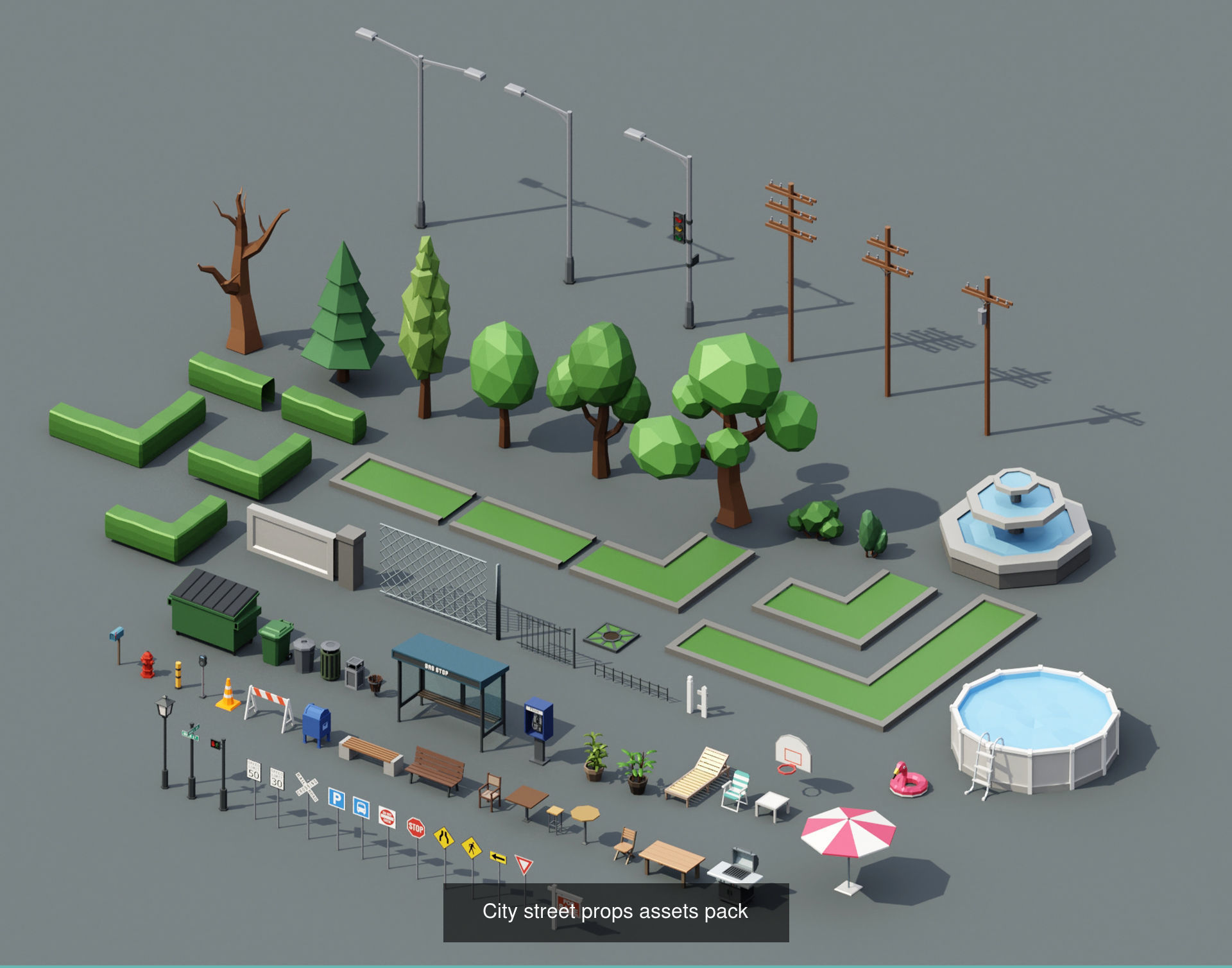 Low Poly City Pack 3D Model Collection_6