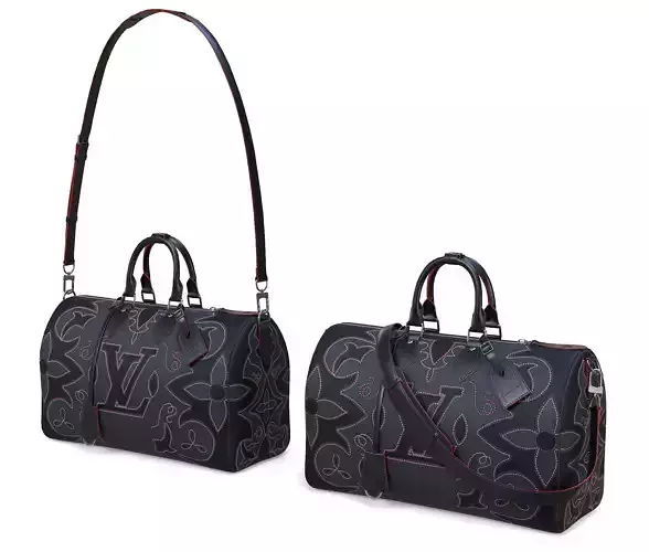 Louis Vuitton Keepall Bandouliere 40 Black Low-poly 3D model