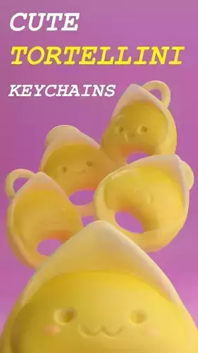 Cute Tortellini Keychains 3D print model
