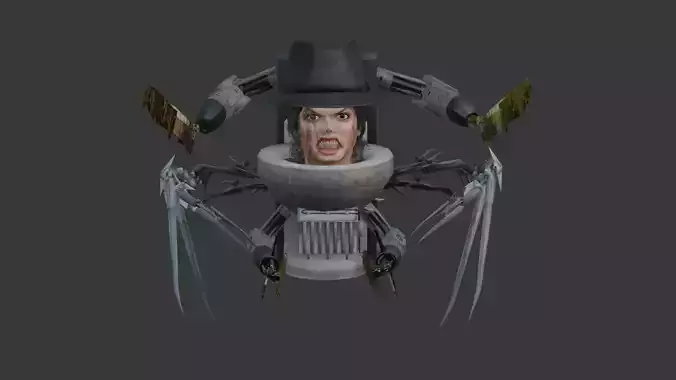 michael jackson skibidi toilet full face rig 3D model
