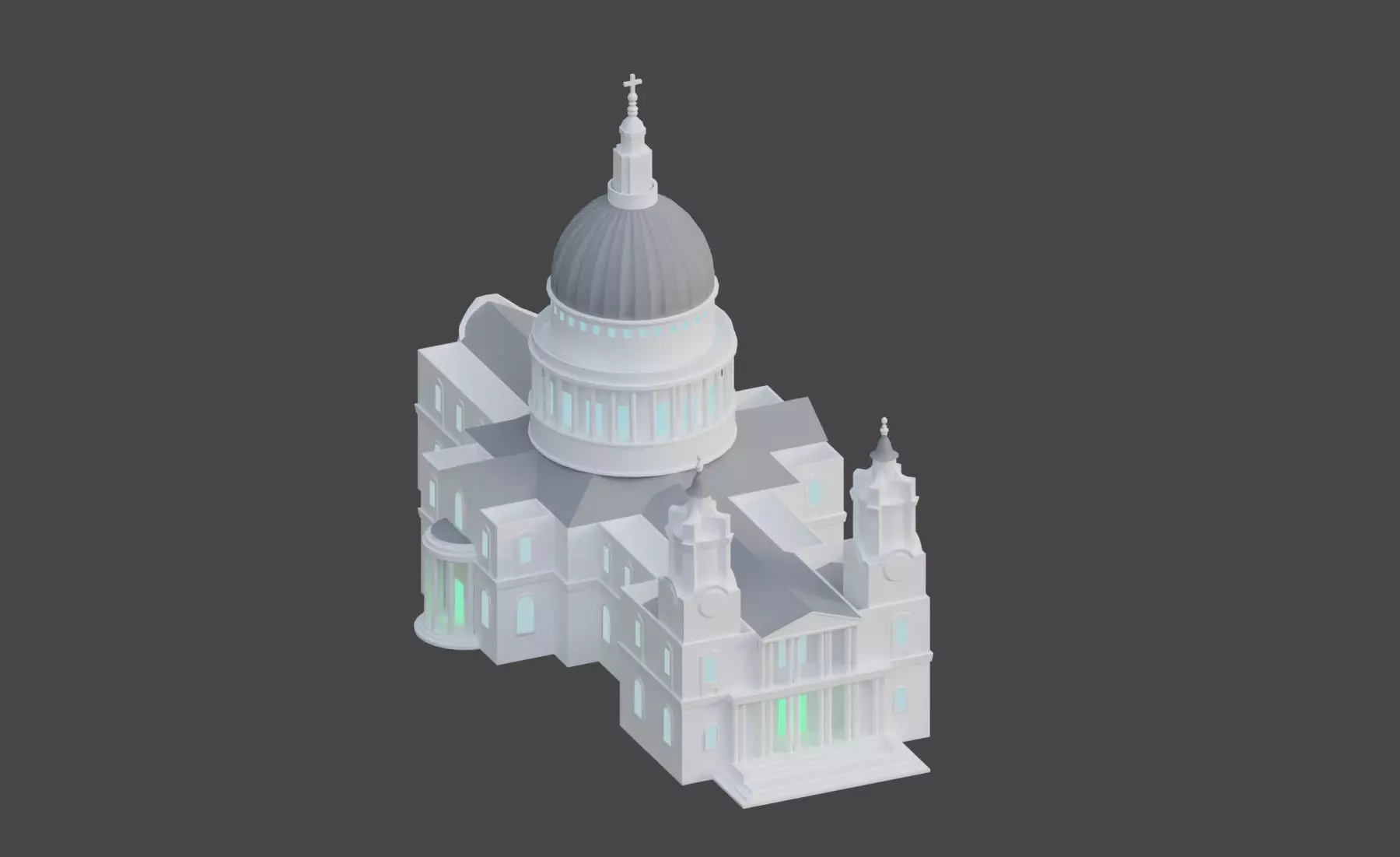 St Paul s Cathedral Low-poly 3D model_0