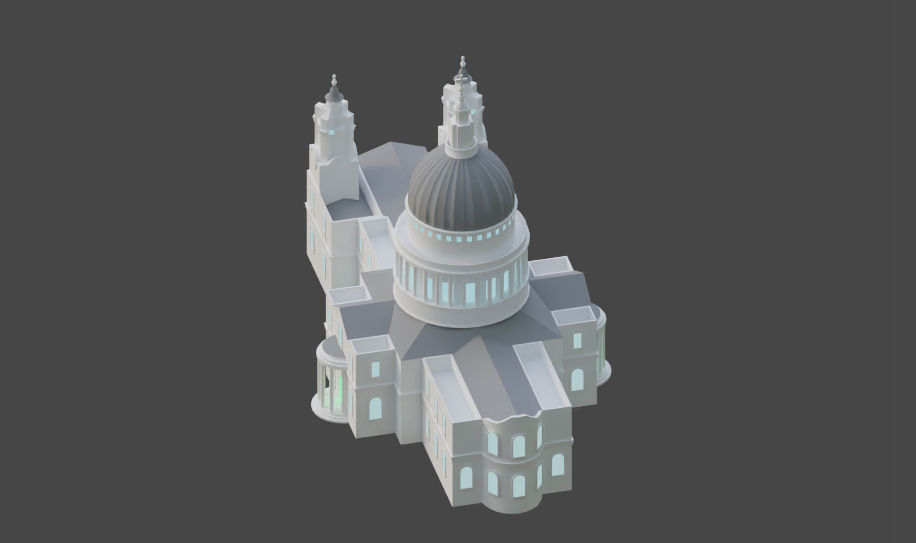 St Paul s Cathedral Low-poly 3D model_6