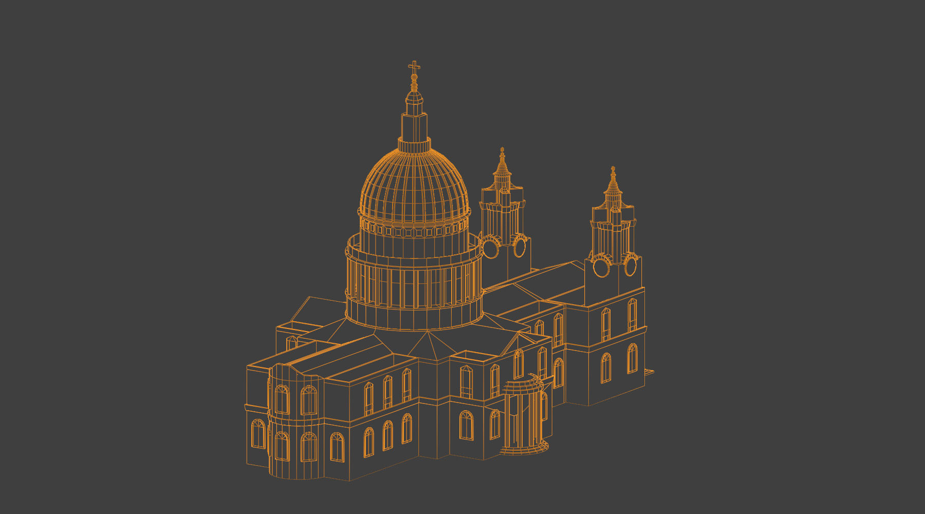 St Paul s Cathedral Low-poly 3D model_4