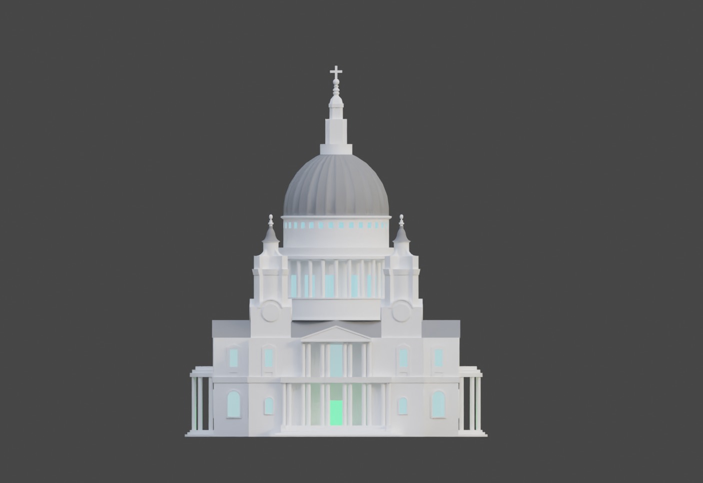 St Paul s Cathedral Low-poly 3D model_2