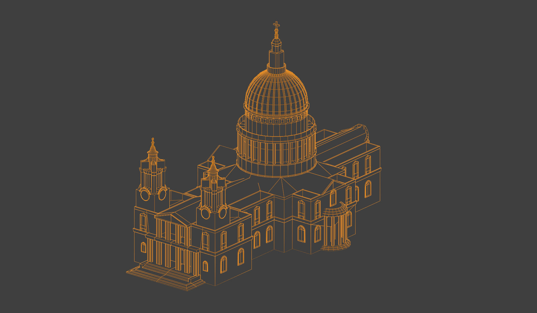 St Paul s Cathedral Low-poly 3D model_5