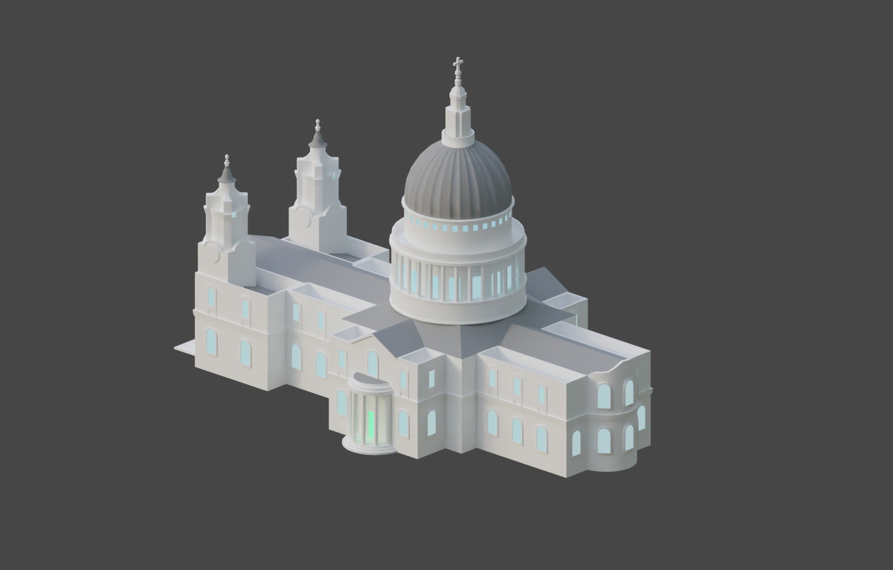 St Paul s Cathedral Low-poly 3D model_1