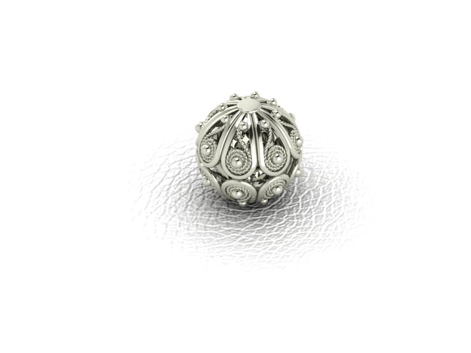 Sphere Chain bracelet filigree 1 STL 3D print model_8