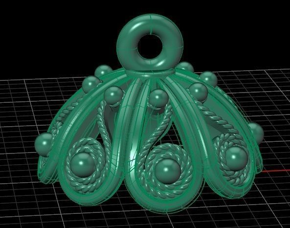 Sphere Chain bracelet filigree 1 STL 3D print model_3