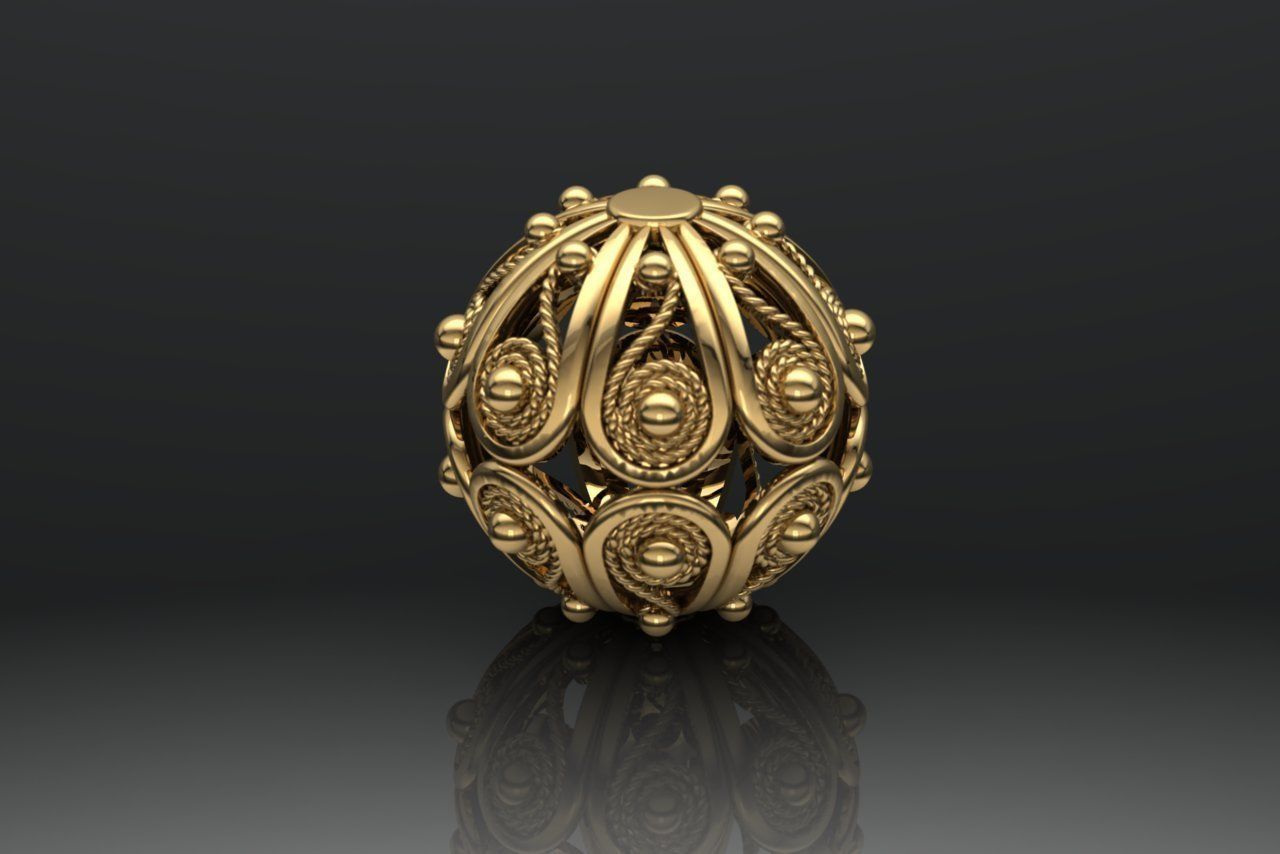 Sphere Chain bracelet filigree 1 STL 3D print model_5