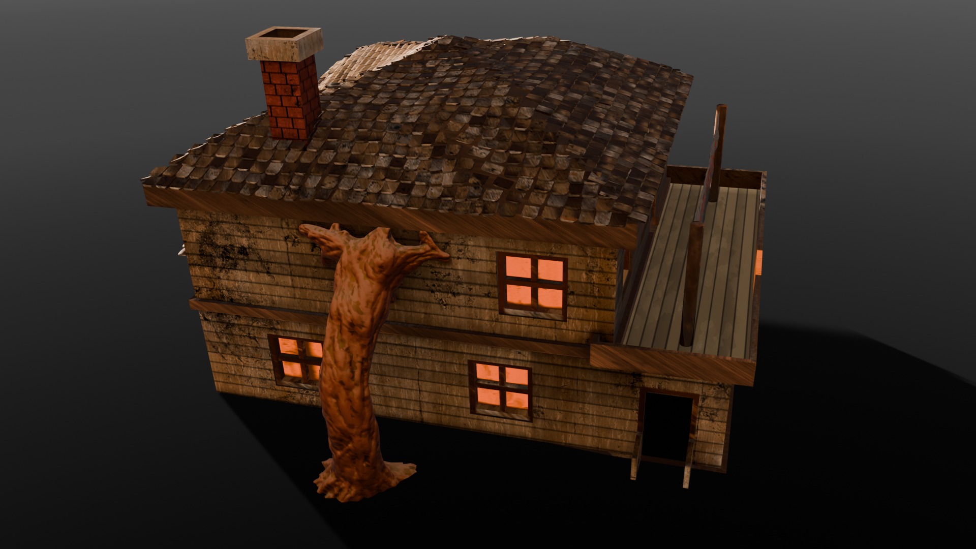 3D model Wooden Monster House VR / AR / low-poly | CGTrader