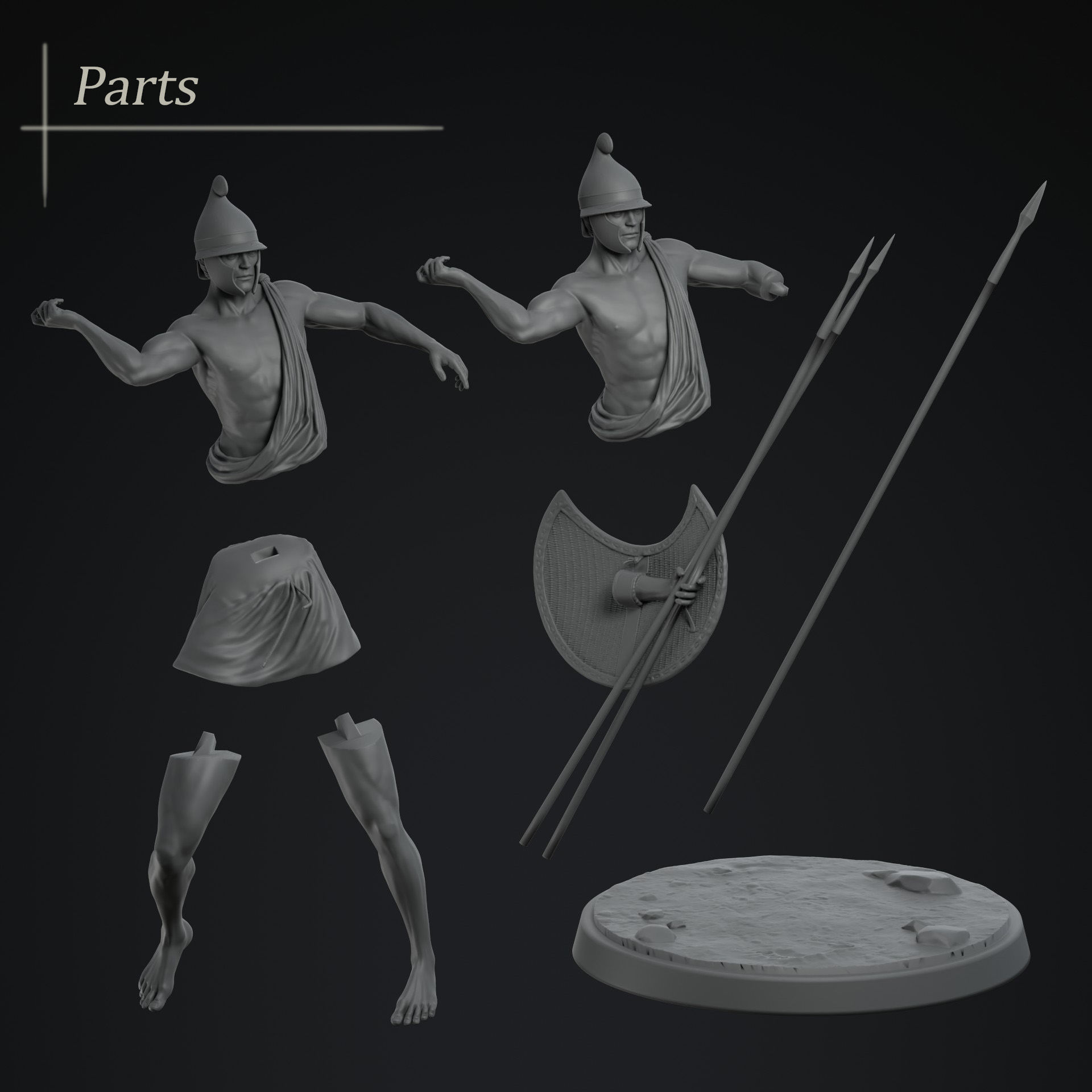 Peltast 3D print model_3