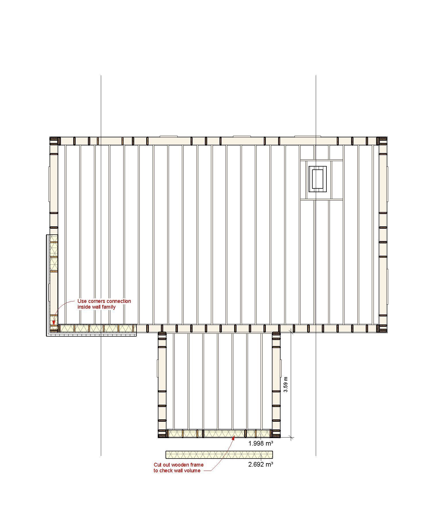 Frame house structure from parametric revit families 3D model_9