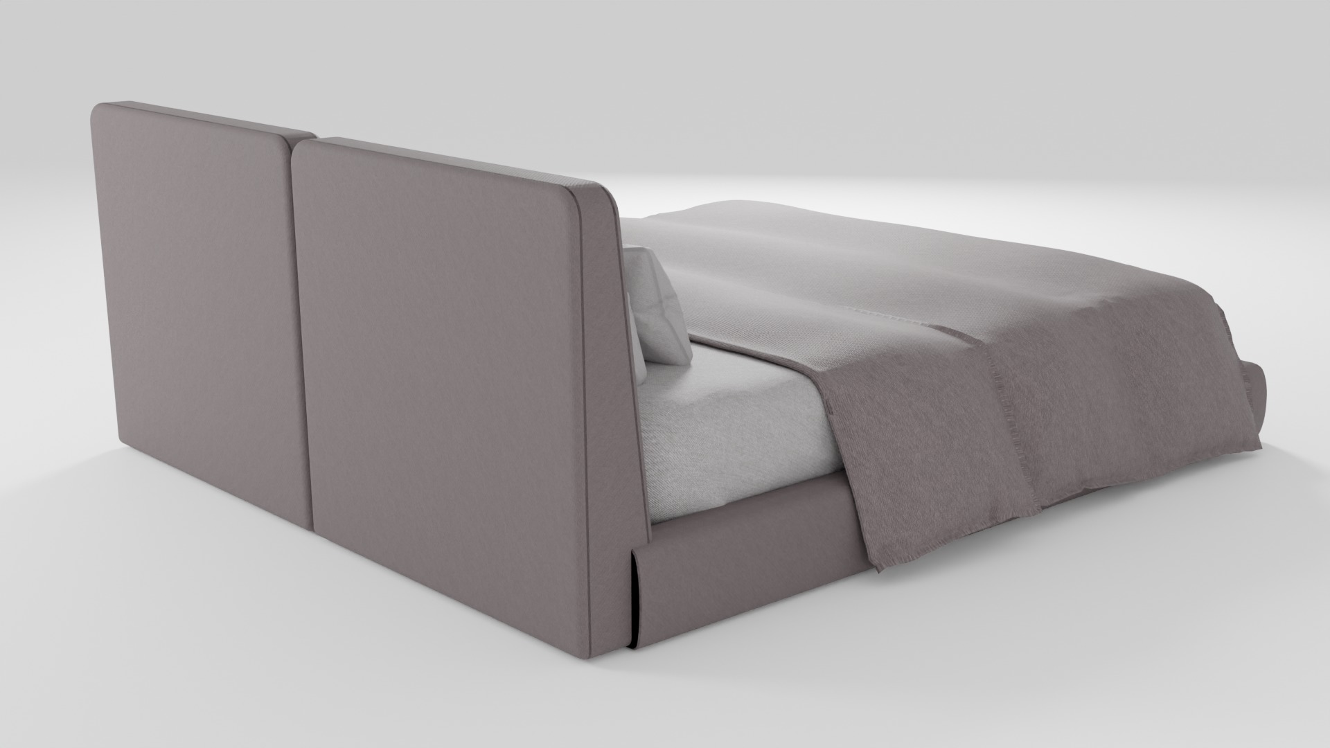 Modern bed in minimalist style 3D model_2