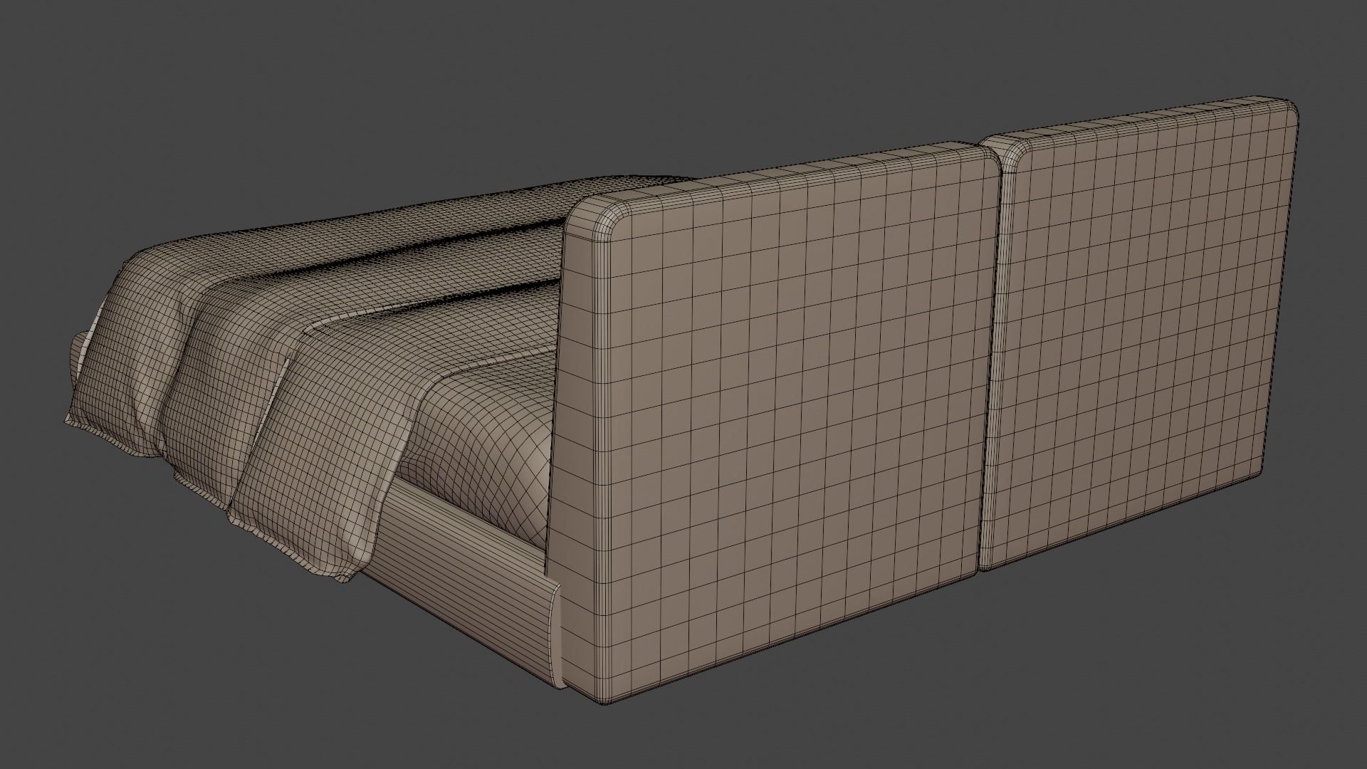 Modern bed in minimalist style 3D model_7