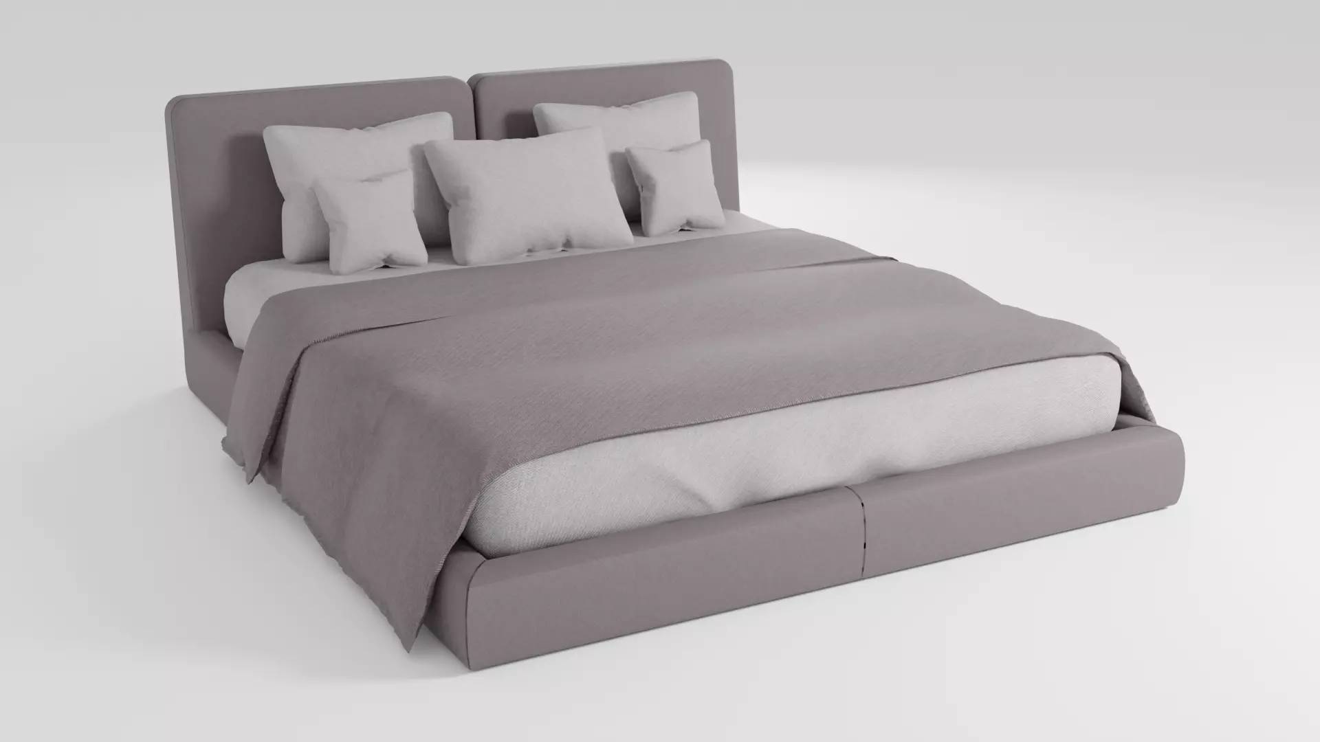 Modern bed in minimalist style 3D model_0