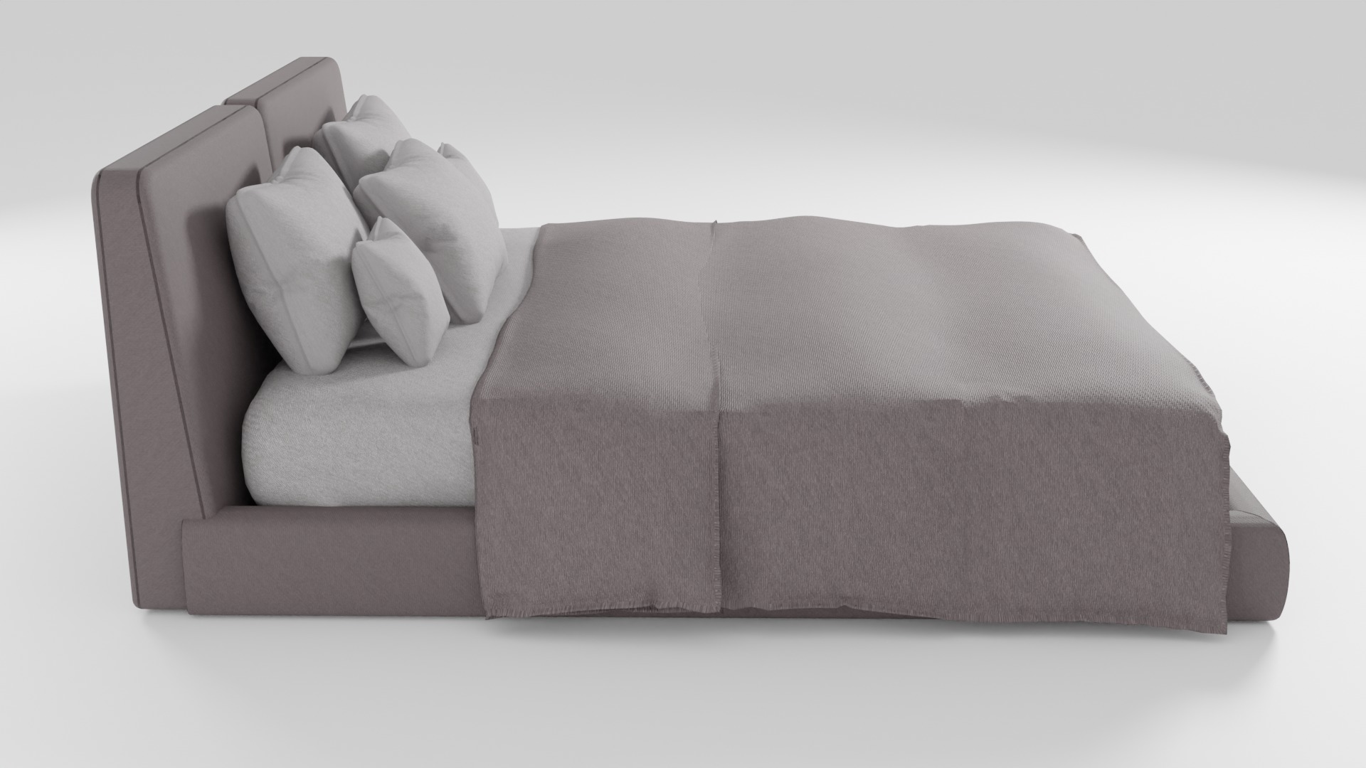 Modern bed in minimalist style 3D model_1