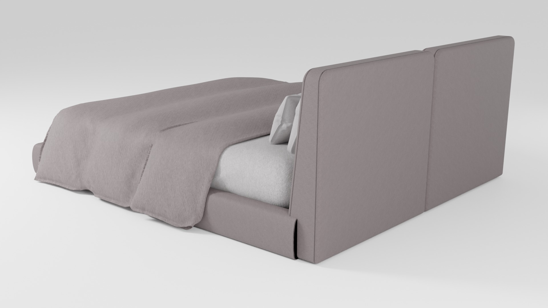 Modern bed in minimalist style 3D model_3