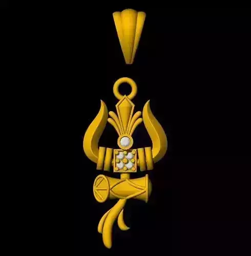 trishul pendant 3dm file