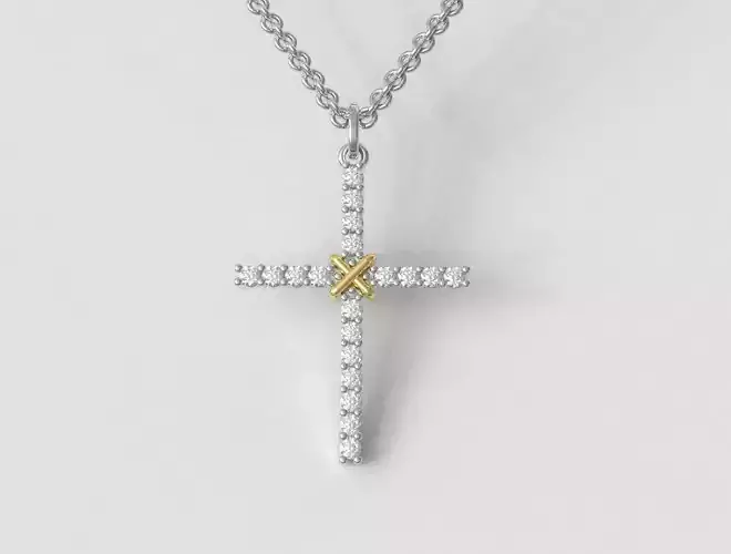 2mm Diamond Cross Pendant