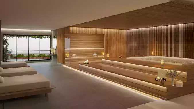 beauty clinic and finnish bath 3d model 3D model