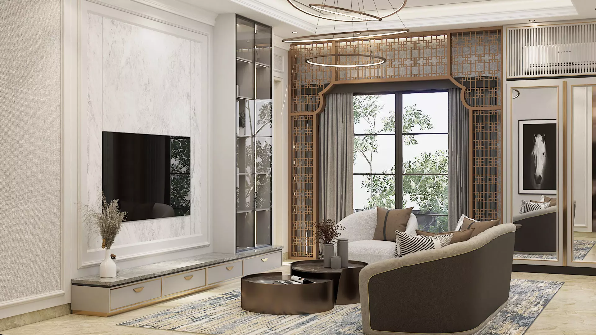 MODERN CLASSIC LIVING ROOM 3D MODELING 3D model