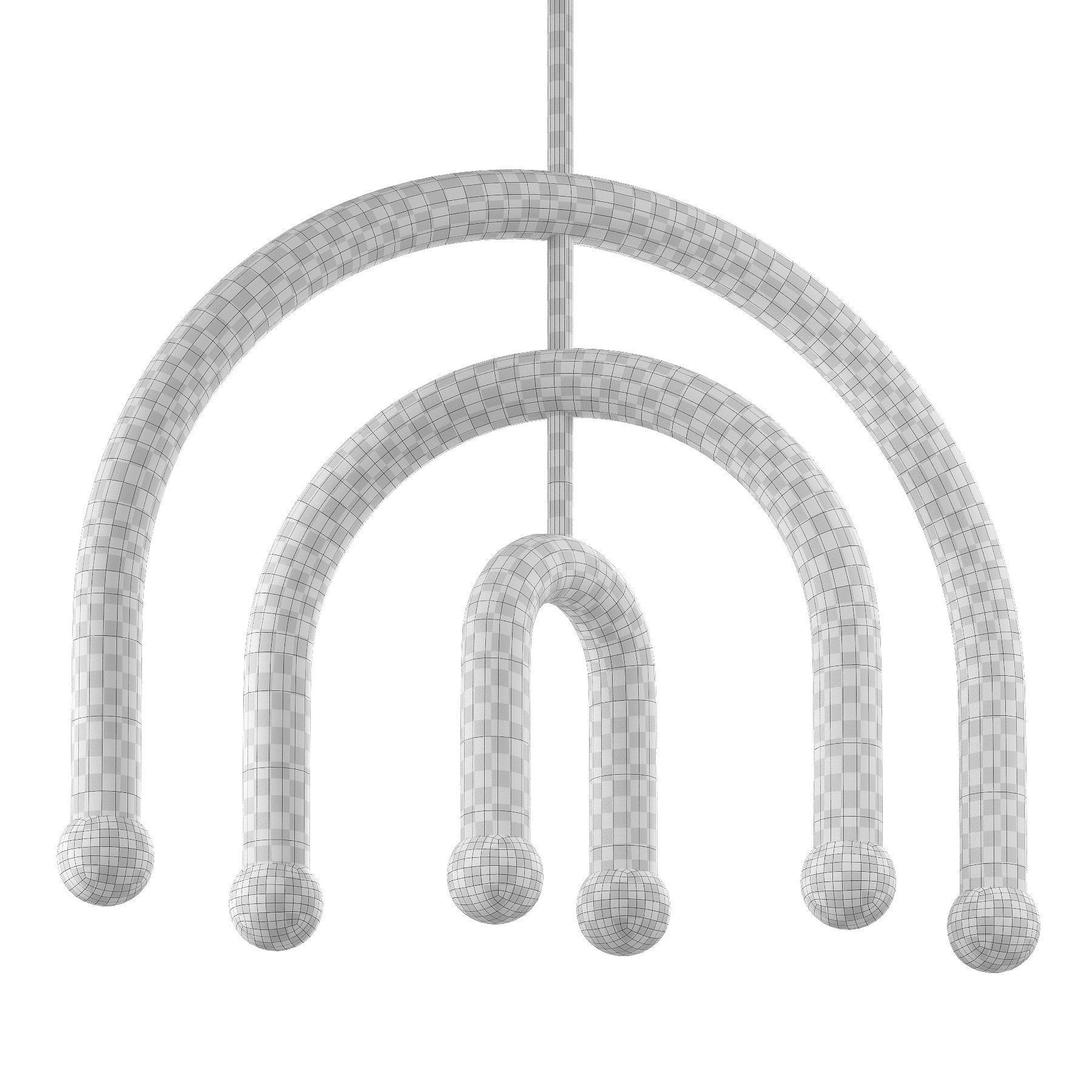 Modern Geometric Chandelier Hanging Pendant 3D model_5