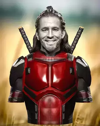 Marvel Nicepool Ryan Reynolds Deadpool and Wolverine bust 3D print model