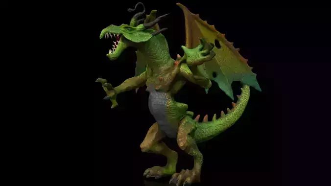 Evil green dragon