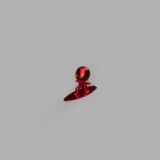 Marvel Comics Mini Red Surfer Norrin Radd 3D model_2