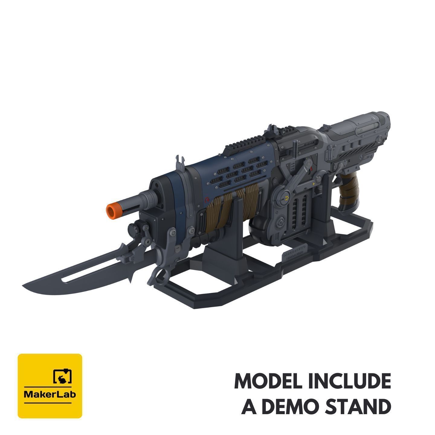 Retro Lancer E-DAY - Gears Of War E-DAY - STL - Personal Use 3D print model_2