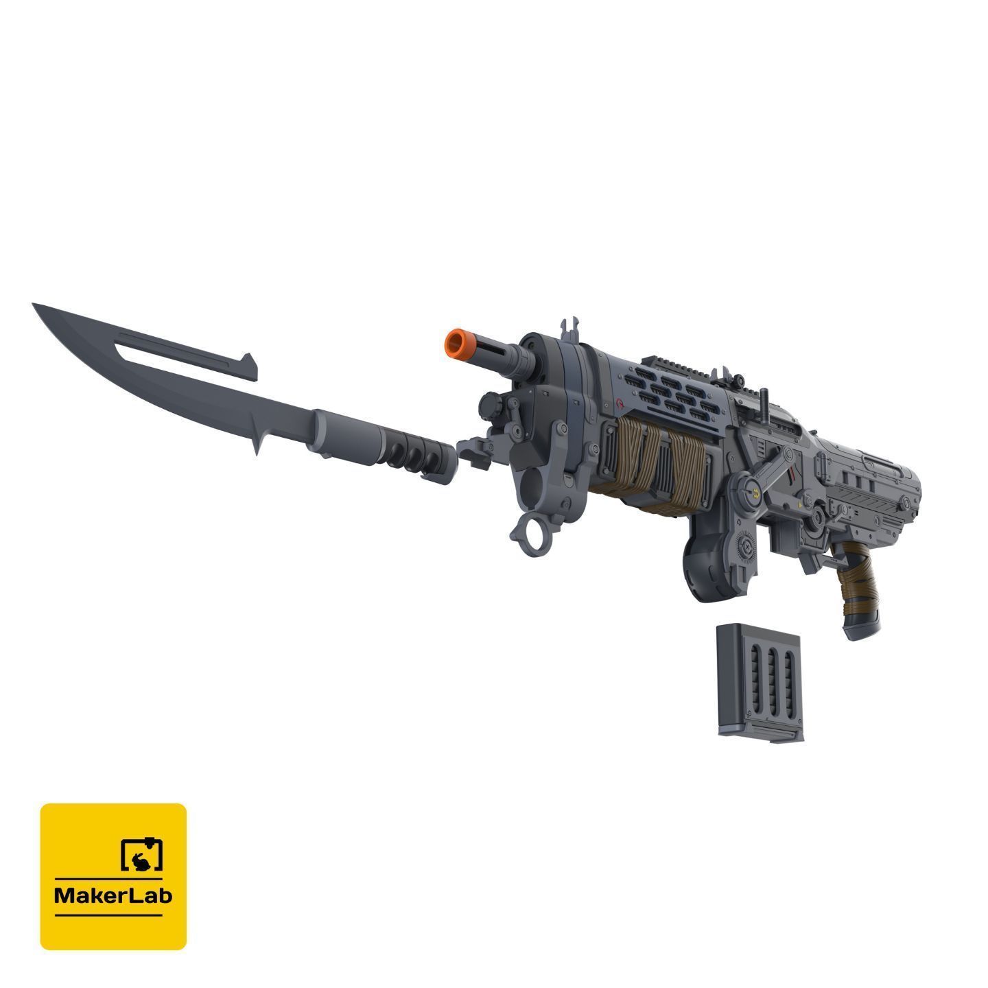 Retro Lancer E-DAY - Gears Of War E-DAY - STL - Personal Use 3D print model_10