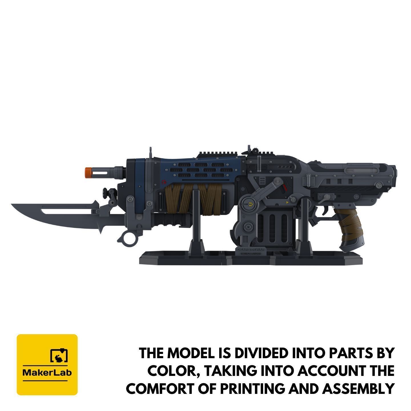 Retro Lancer E-DAY - Gears Of War E-DAY - STL - Personal Use 3D print model_3