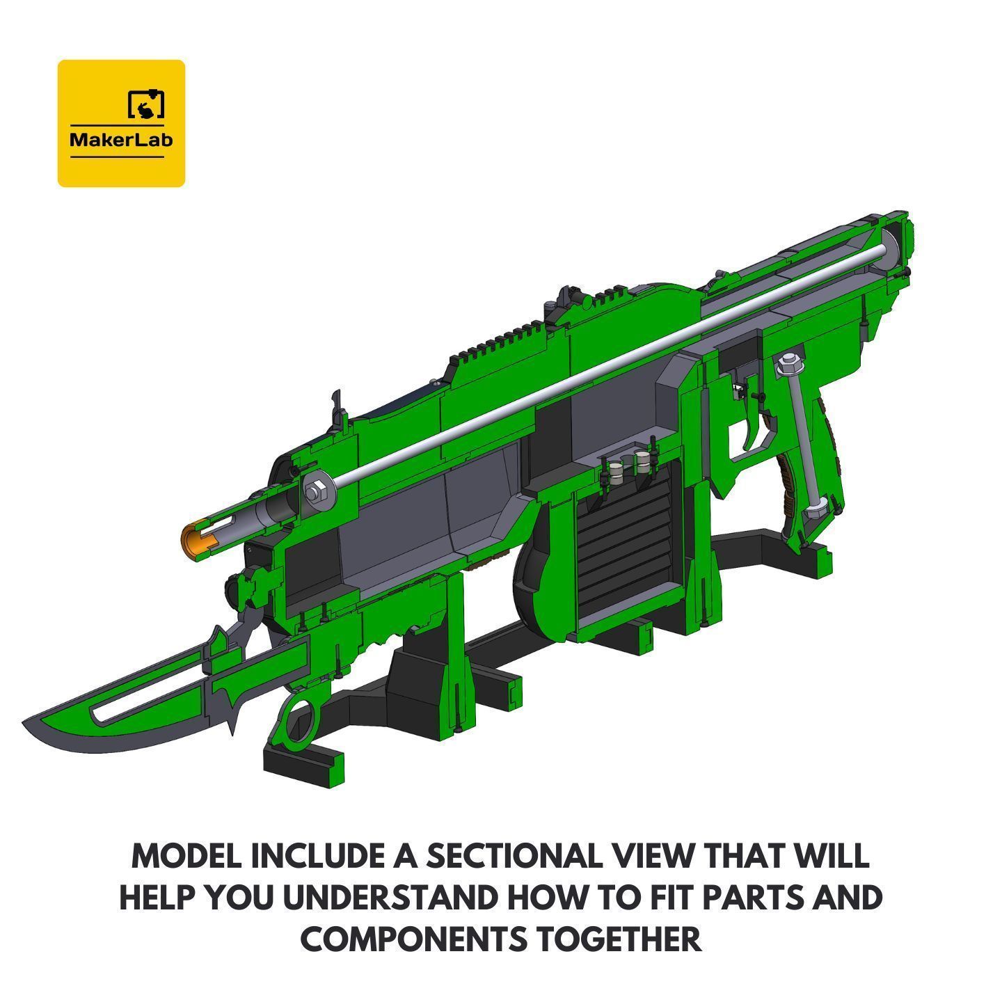 Retro Lancer E-DAY - Gears Of War E-DAY - STL - Personal Use 3D print model_14