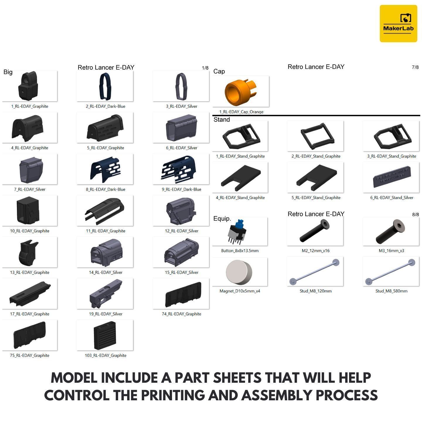 Retro Lancer E-DAY - Gears Of War E-DAY - STL - Personal Use 3D print model_12