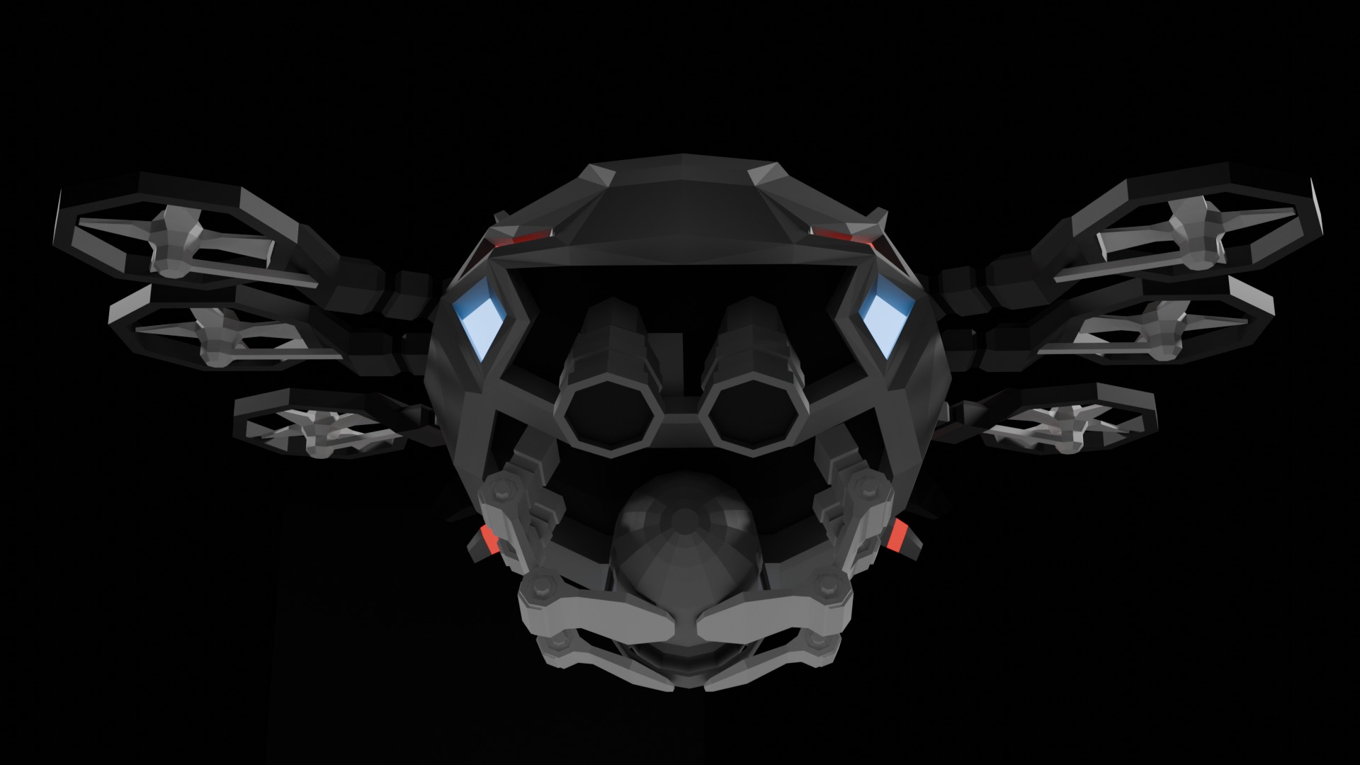Drone Scifi - aka Hexa-Scout Mk1 - Bomb included Low-poly 3D model_21
