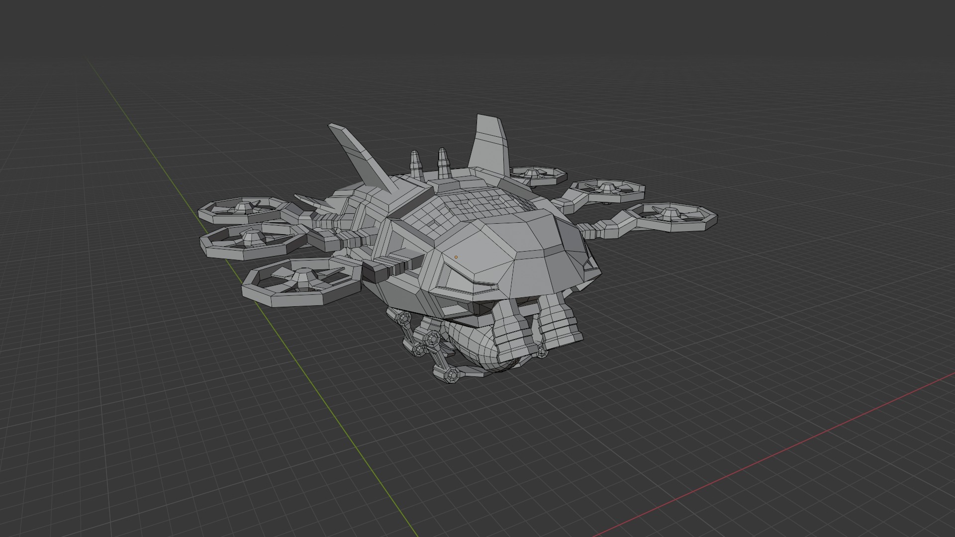 Drone Scifi - aka Hexa-Scout Mk1 - Bomb included Low-poly 3D model_11