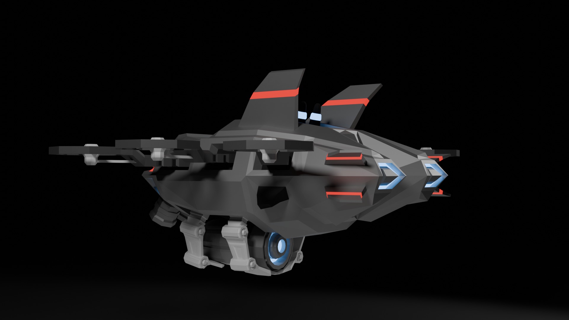 Drone Scifi - aka Hexa-Scout Mk1 - Bomb included Low-poly 3D model_15