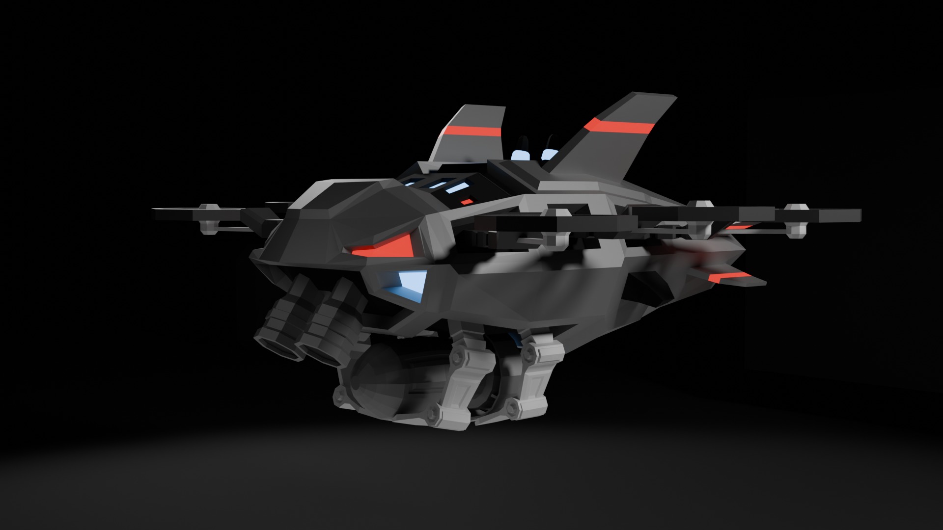 Drone Scifi - aka Hexa-Scout Mk1 - Bomb included Low-poly 3D model_16