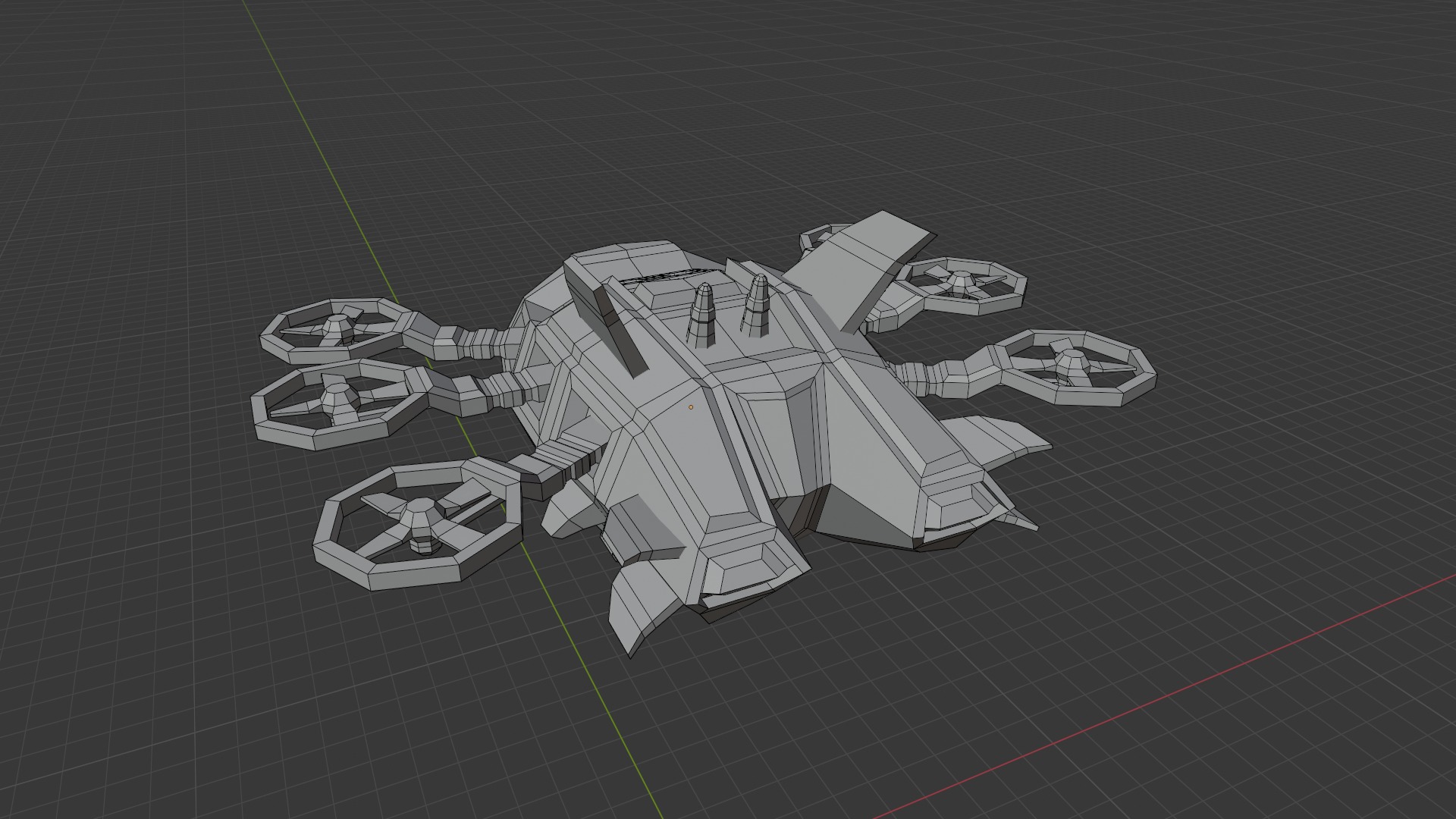 Drone Scifi - aka Hexa-Scout Mk1 - Bomb included Low-poly 3D model_13