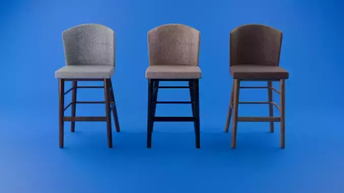 Allen Wooden Bar Chair 3d model Low-poly 3D model