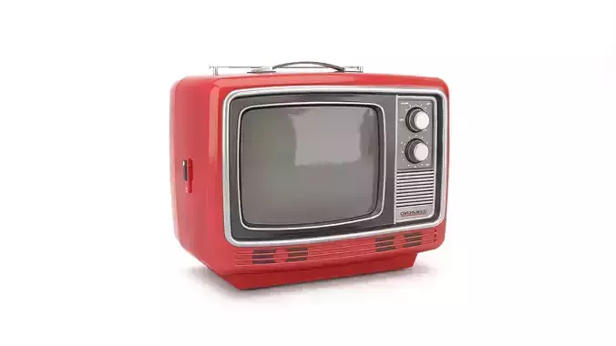  Retro portable tv Low-poly 3D model