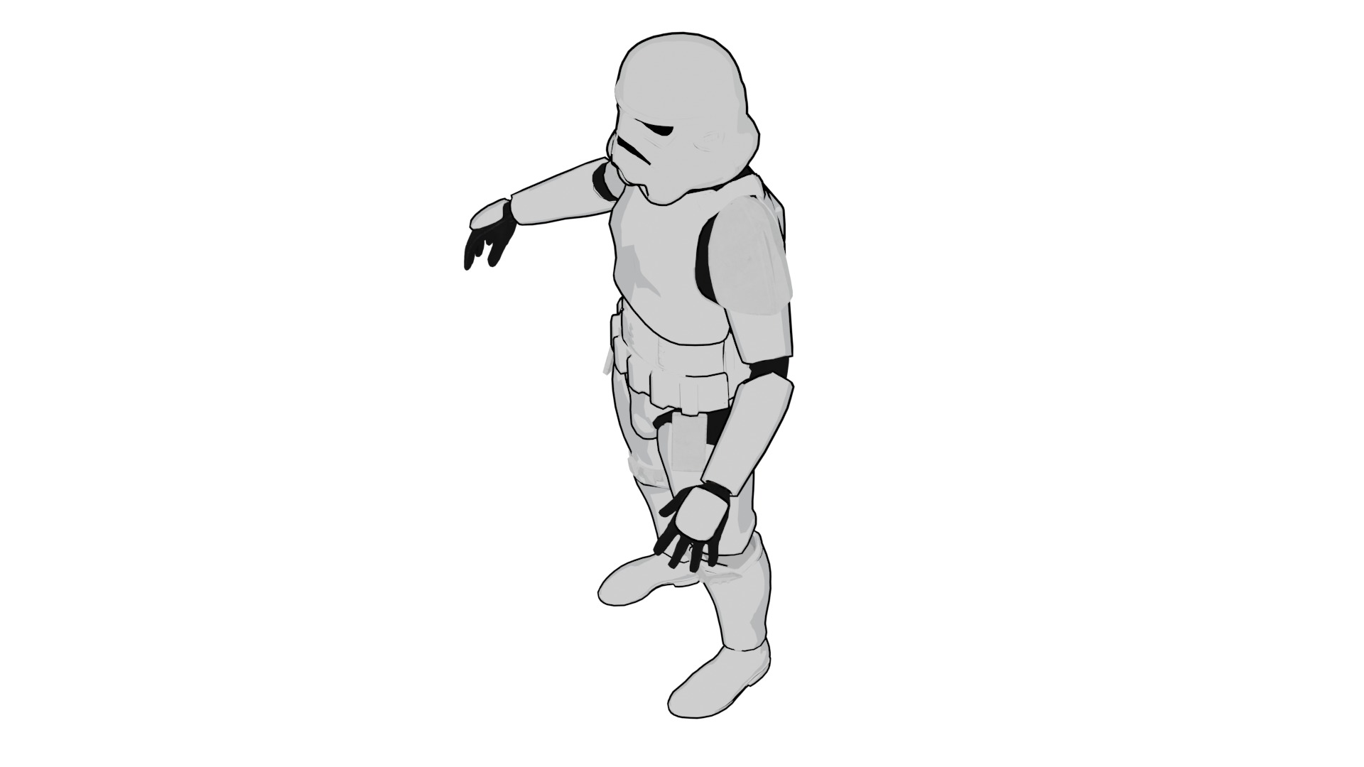 Stormtrooper - Toon Free low-poly 3D model_3