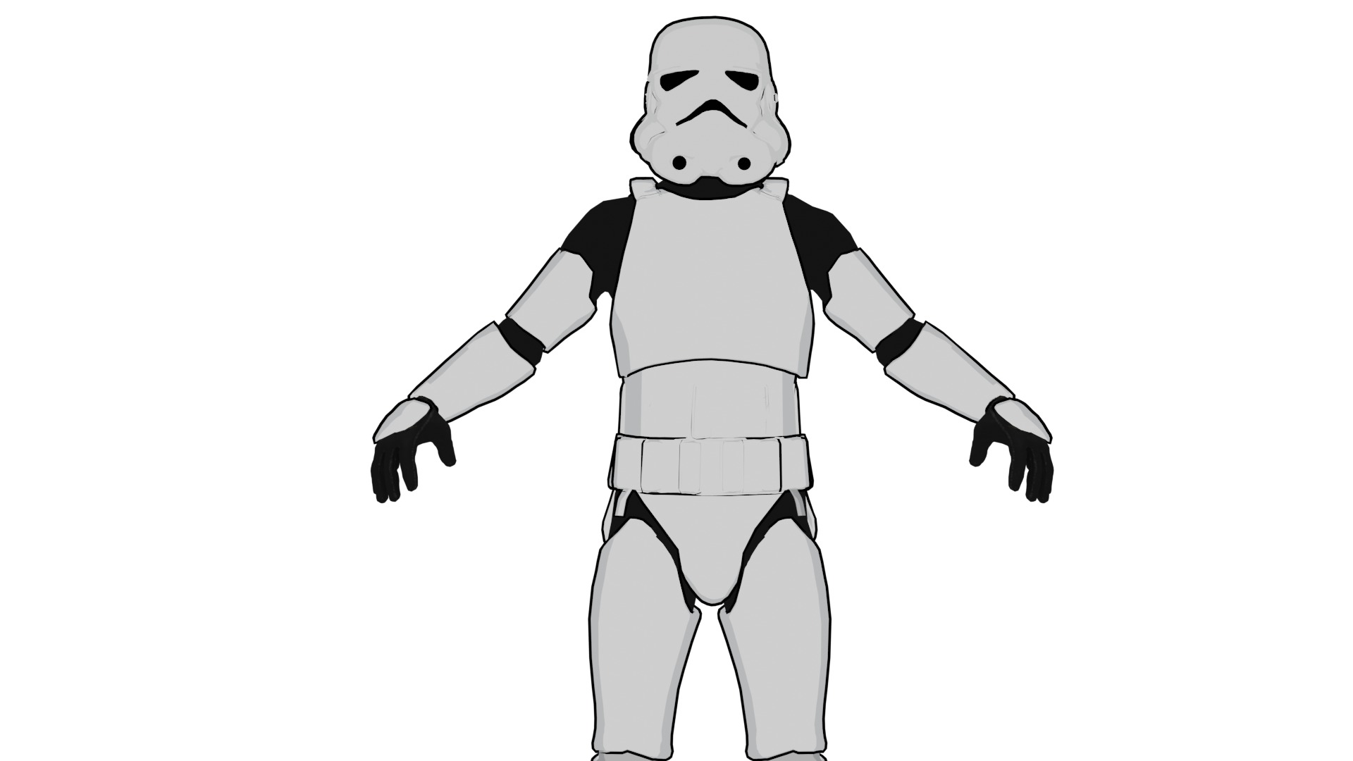 Stormtrooper - Toon Free low-poly 3D model_4