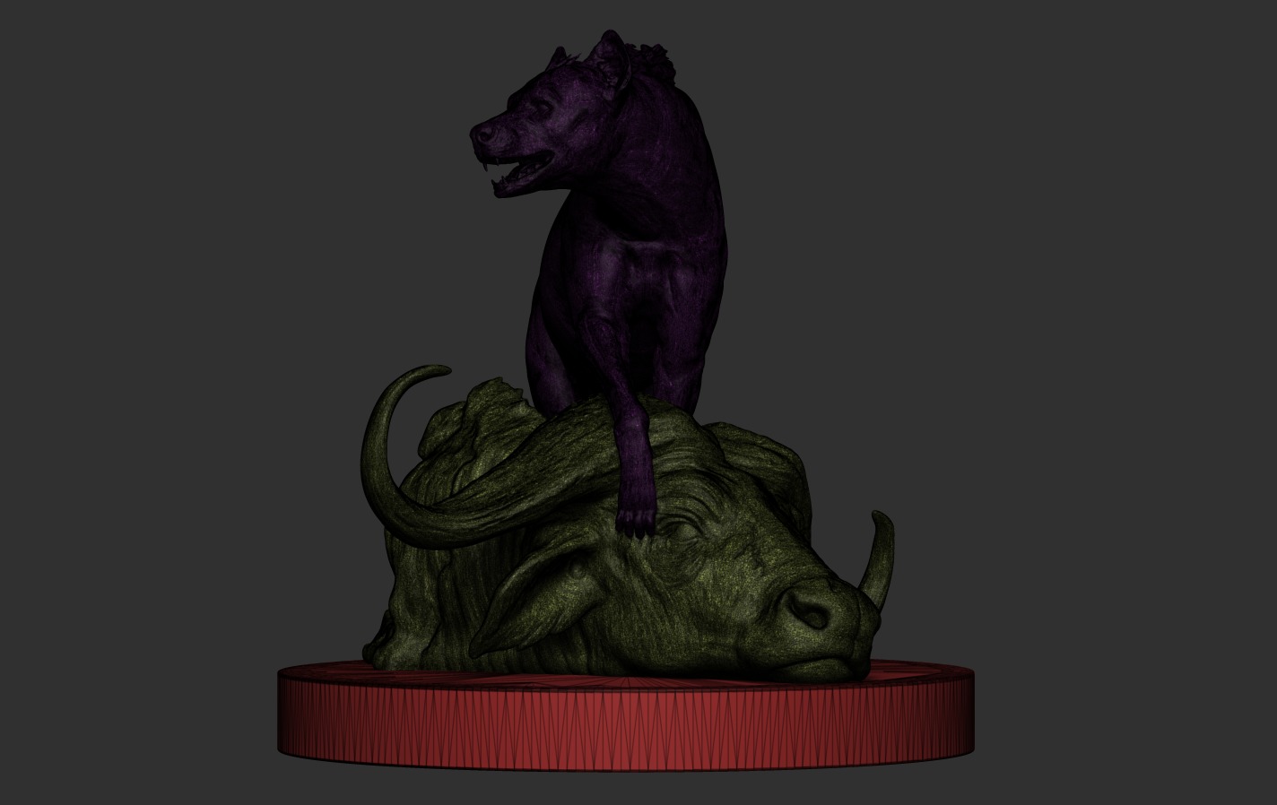 Hyena vs Buffalo 3D print model_17